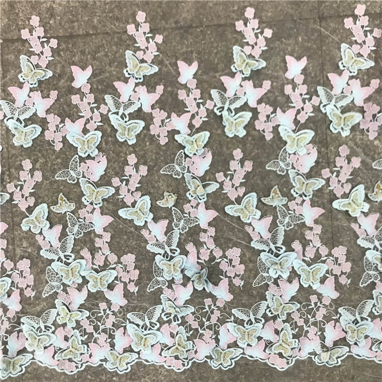 Embroidered Fabric 3D Dress Polyester for Women's Wear Wholesale Suppl 5
